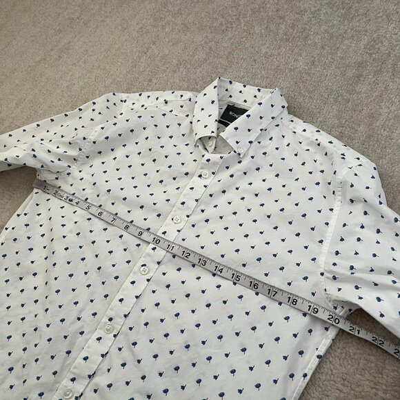 Bonobos Slim Fit Long Sleeve Button Down Shirt M White Blue Cotton - Picture 6 of 9